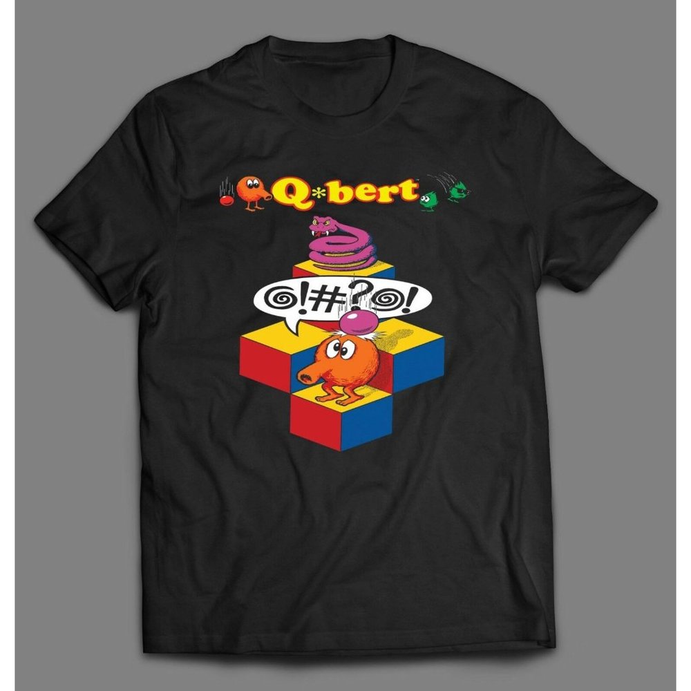 RETRO GAME Q-BERT OLD SKOOL DESIGN Men Shirt *